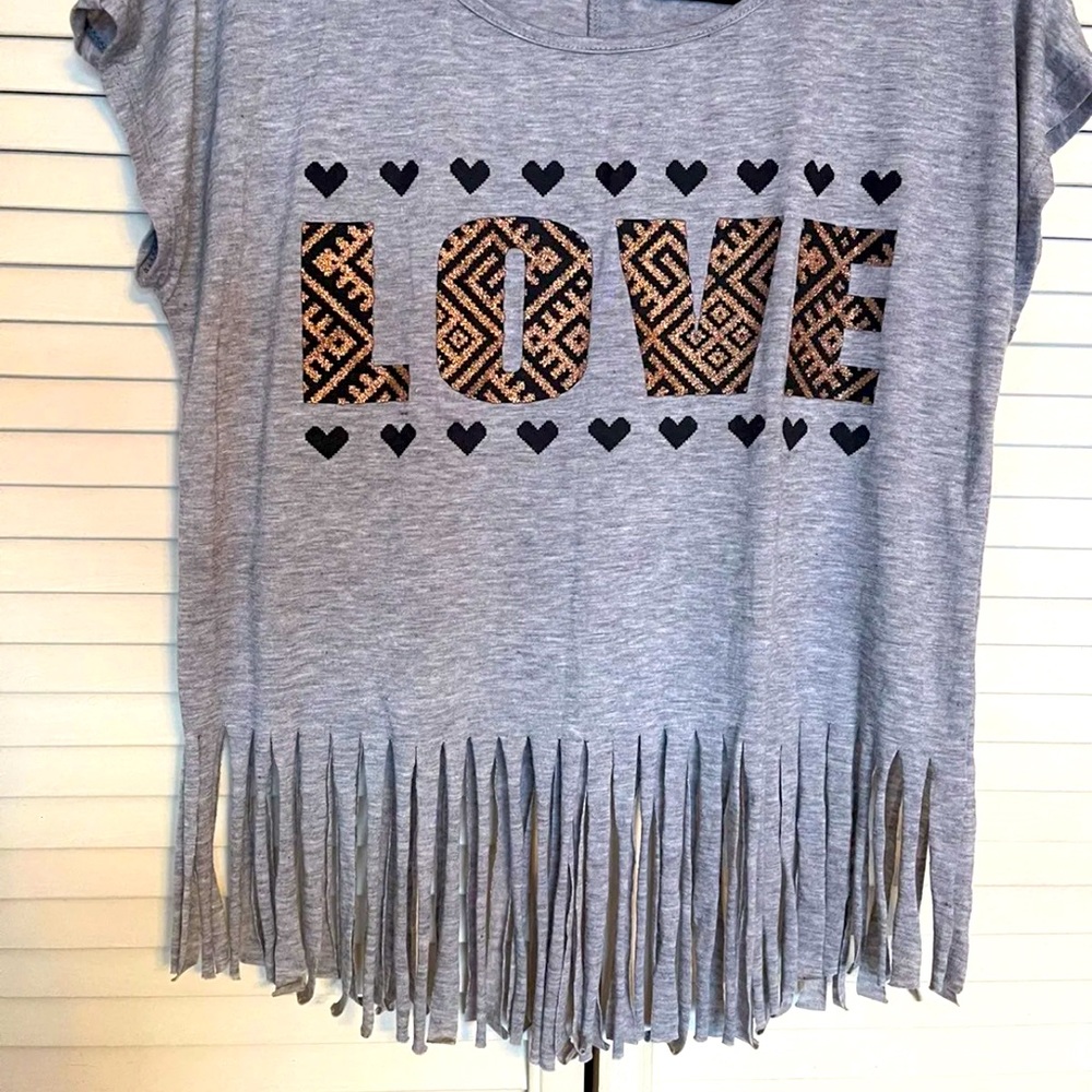 Heart2Heart Fringe Boho Crop Top Size L